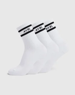 Everyday Double Stripe Crew Socks (3 Pack)