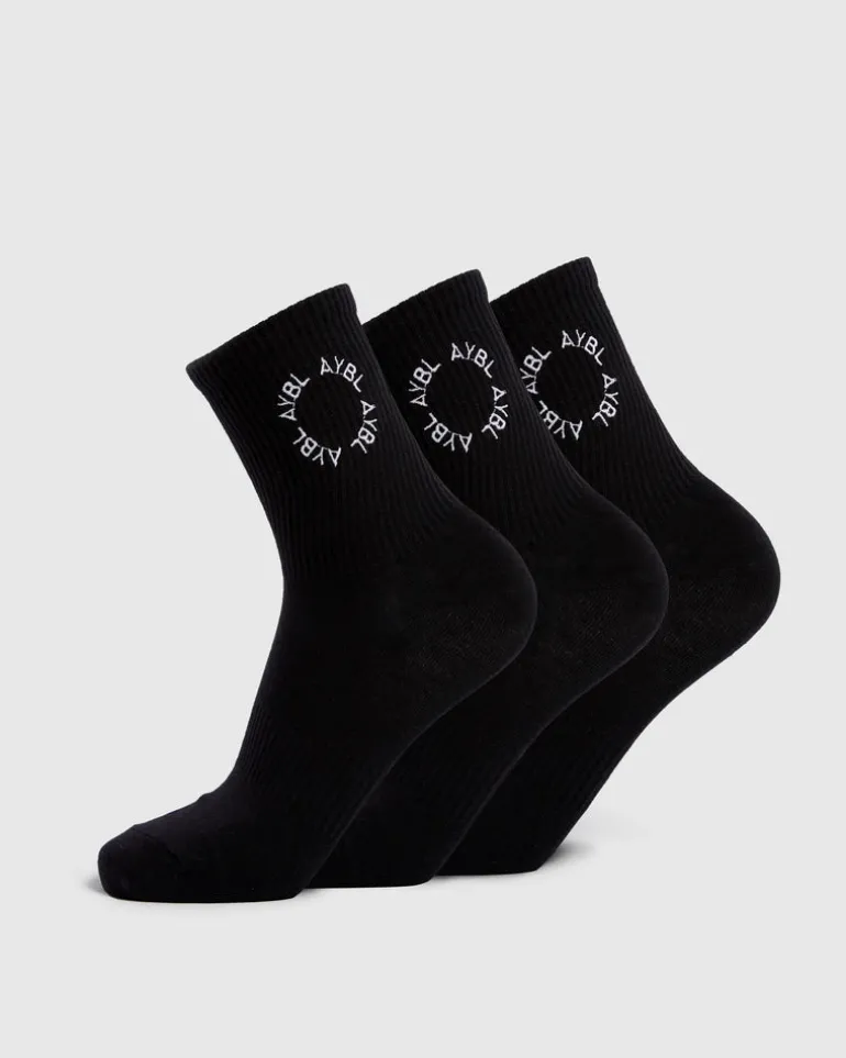Everyday Embroidered Crew Socks (3 Pack)