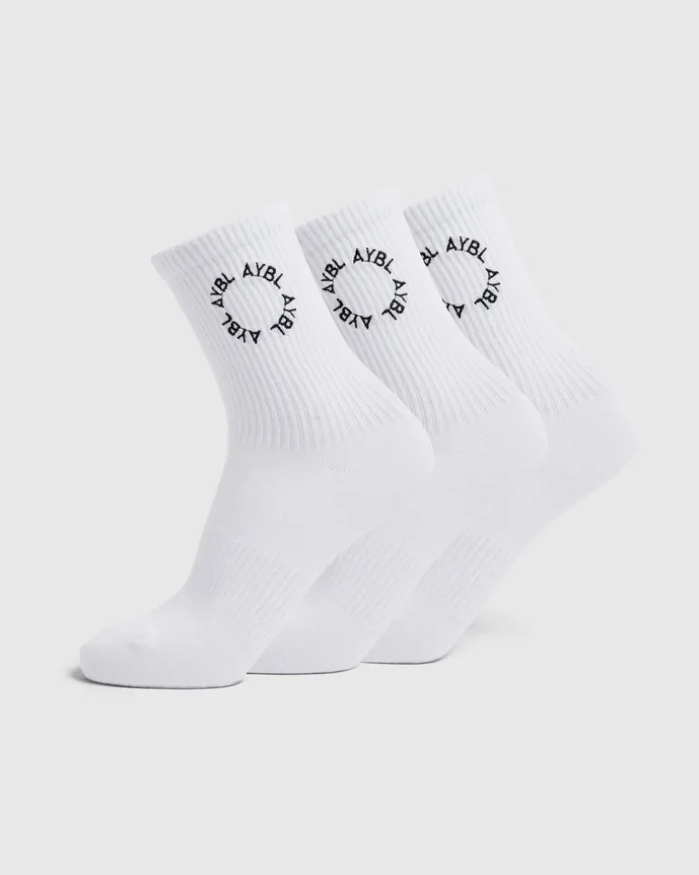 Everyday Embroidered Crew Socks (3 Pack)