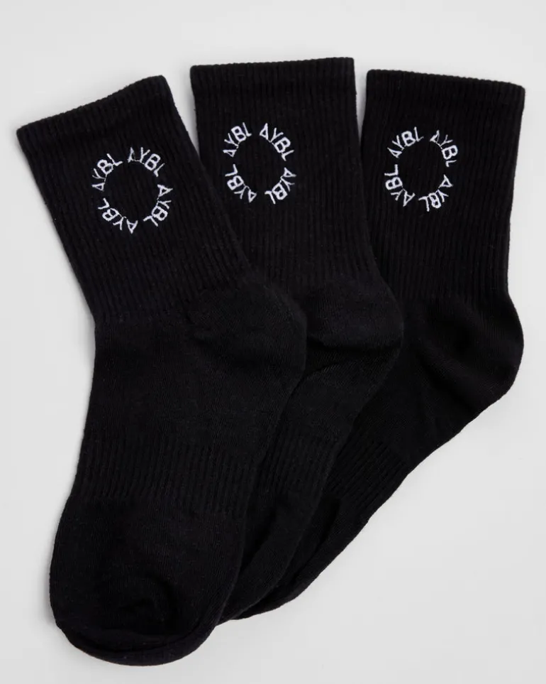 Everyday Embroidered Crew Socks (3 Pack)
