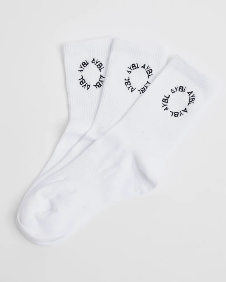 Everyday Embroidered Crew Socks (3 Pack)