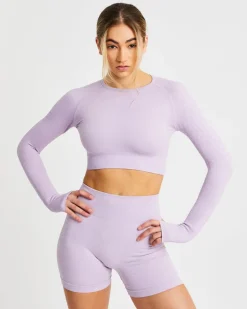 Evolve Speckle Seamless Long Sleeve Crop Top