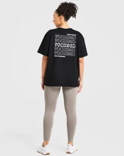 Focused Wavy Oversized T Shirt