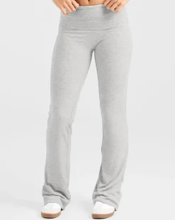 Lounge Ribbed Foldover Flared Leggings
