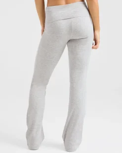 Lounge Ribbed Foldover Flared Leggings
