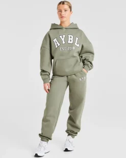 Varsity Graphic Oversized Hoodie